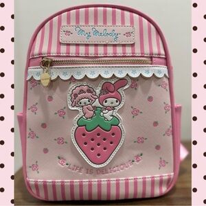 My Melody & My Sweet Piano pink strawberry mini backpack